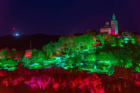 Night View of Illuminated Tsarevets Fortress in Veliko Tarnovo, Stock Photo - Image of medieval ...