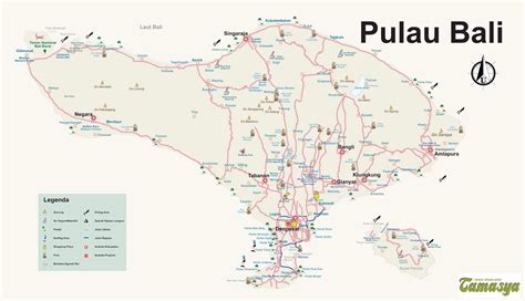 Gado - Gado Nyot - Nyot: Peta Wisata : Pulau Bali