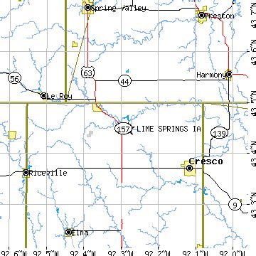 Lime Springs, Iowa (IA) ~ population data, races, housing & economy