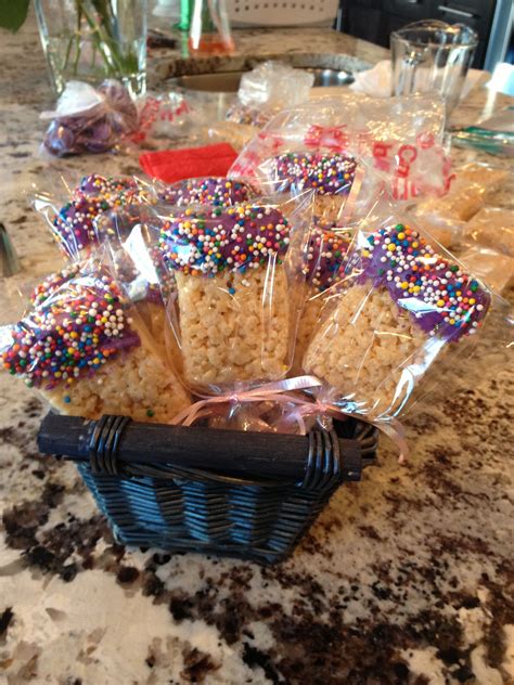 Rice crispy birthday treats | Birthday snacks, School birthday treats ...