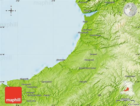 Physical Map of Ceredigion - Sir Ceredigion