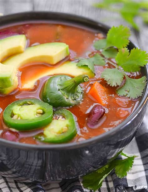 Chili Soup - Vegan, Oil & Gluten-Free - A Virtual Vegan