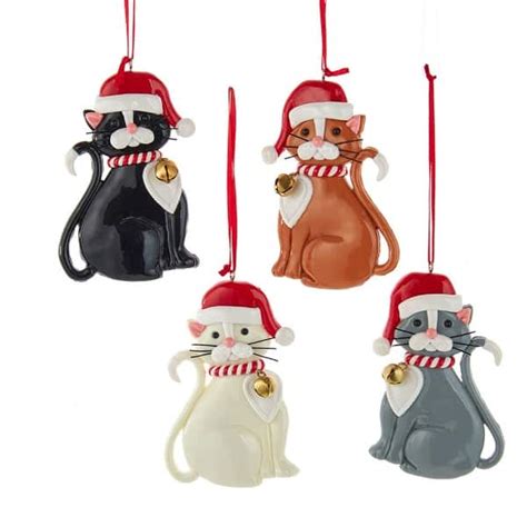 Christmas Kitty Cats with Jingle Bell Collar Christmas Holiday Ornament ...