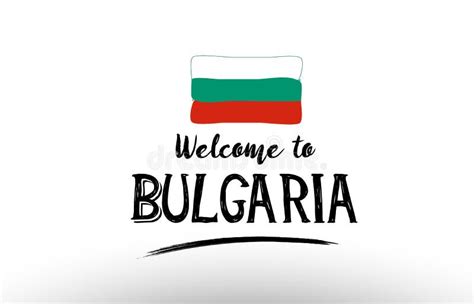 Welcome To Bulgaria Country Flag Logo Card Banner Design Poster Stock ...