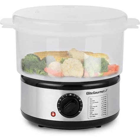 Elite Gourmet 2 Quart Elcteric Food Vegetable Steamer with BPA-Free ...