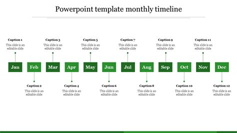 Simple PowerPoint Template Monthly Timeline Presentation