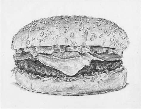 How to Draw a Hamburger with a Slice of Cheese - Let's Draw Today