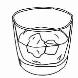 Whisky Glass Coloring Page Black And White · Creative Fabrica sketch template