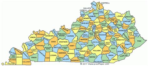 Printable Map Of Kentucky Counties – Printable Map of The United States