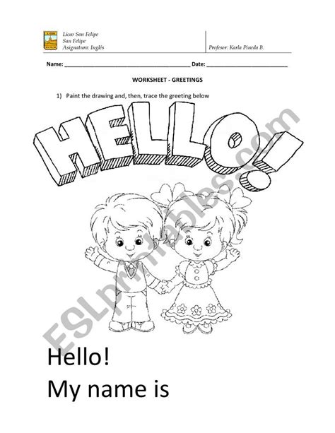 Hello - ESL worksheet by ponxas