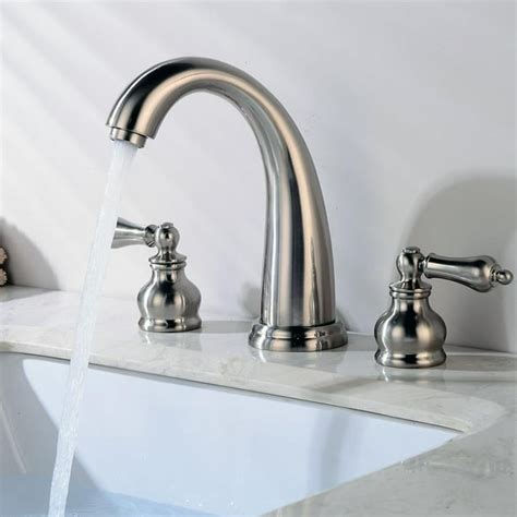 UBesGoo Two Handle Widespread Matte Bathroom Sink Faucet with Pop-Up Drain Stopper Assembly with ...