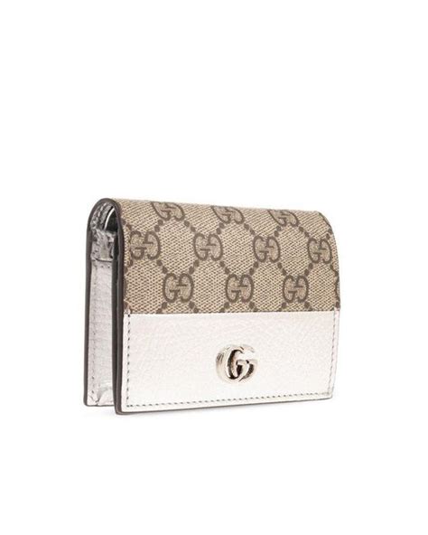 Gucci Leather Wallet With Logo, in Natural | Lyst