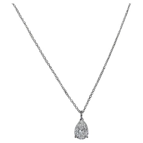 Tiffany and Co. Platinum Pear Shaped Diamond Necklace For Sale at 1stDibs