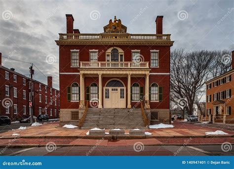 Salem, USA- March 03, 2019: Custom House at the Salem Maritime National Historic Site NHS in ...