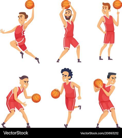 Sport characters set basketball Royalty Free Vector Image