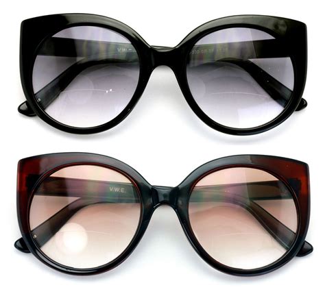 V.W.E. 2 Pairs Women Bifocal Reading Sunglasses Reader Glasses Round Cateye Vintage - Lightly ...