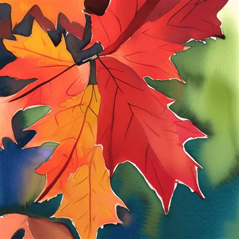 Fall Leaves Watercolor Graphic · Creative Fabrica