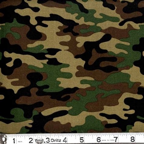 Cotton Fabric - Pattern Fabric - Kickin Camo Army Colored Camouflage ...