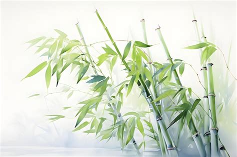 Premium Photo | Watercolor painting of bamboo