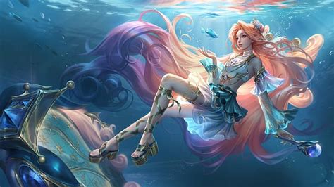 HD wallpaper: Sora Kim, drawing, women, redhead, long hair, League of ...