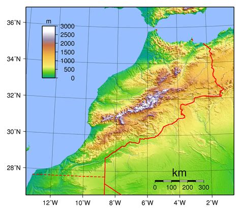 Large physical map of Morocco | Morocco | Africa | Mapsland | Maps of the World