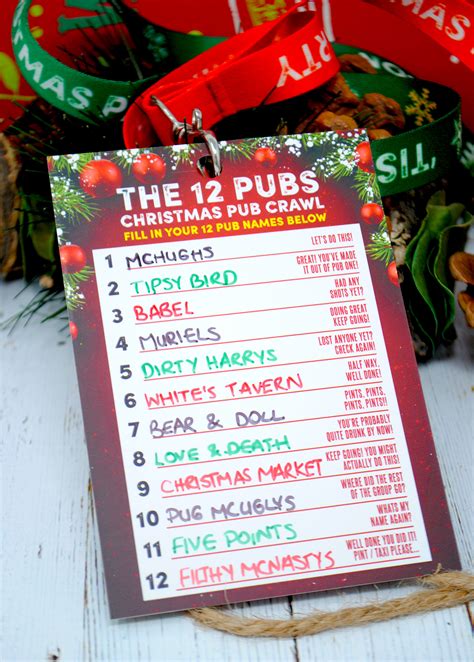 The 12 Pubs of Christmas Pub Crawl Party Favours | WEDFEST