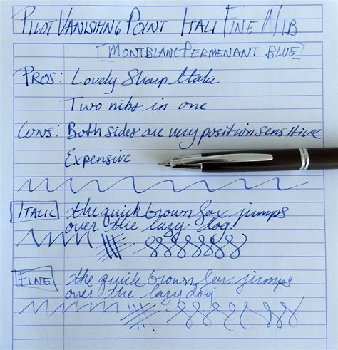 Richard Binder's ItaliFine Pilot Vanishing Point Nib Review Archives ...