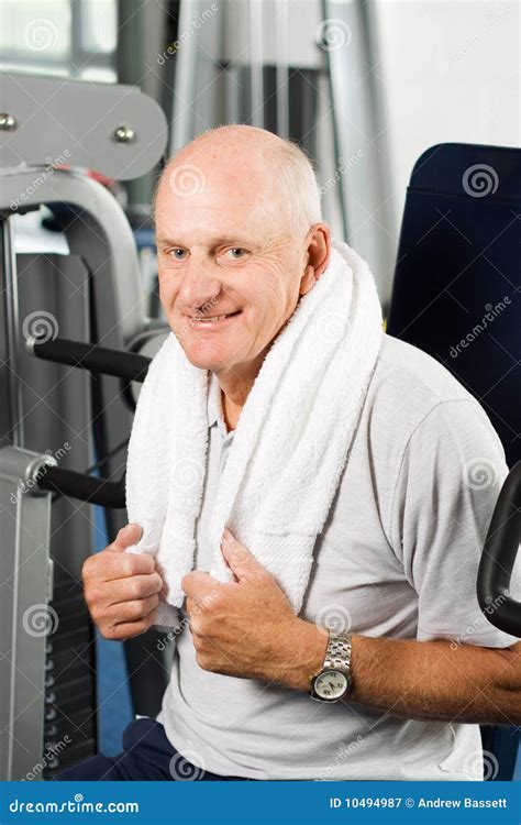 Older Man Exercising At The Gym Royalty Free Stock Photography - Image ...