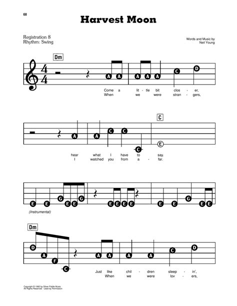 Harvest Moon By Neil Young Easy Guitar Tab Guitar