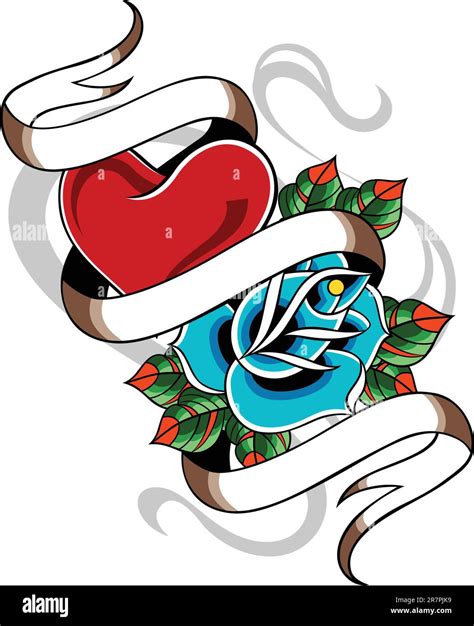 heart tattoo emblem Stock Vector Image & Art - Alamy