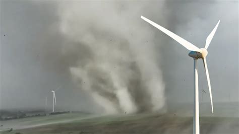 Incredible Drone Footage of a Multi-Vortex Tornado Taking Down Wind ...