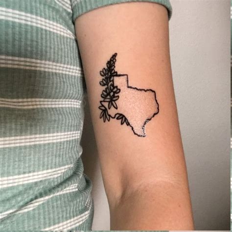 Texas and Bluebonnet Temporary Tattoo, Original Hand-Drawn Design in ...