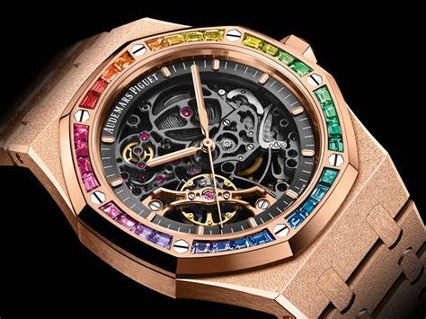 Audemars Piguet Introduces Royal Oak Frosted Gold Double Balance Wheel Openworked “Rainbow ...