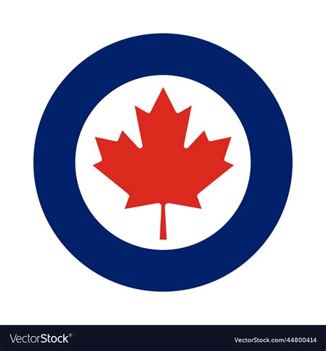 Badge round of canadian air force flag Royalty Free Vector