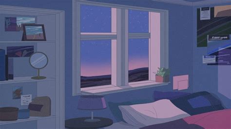 Night Aesthetic Dark Anime Bedroom Background - img-foxglove