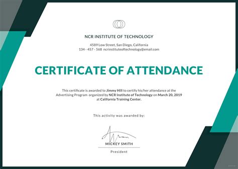 Event Attendance Certificate Template - Download in Word, Google Docs ...