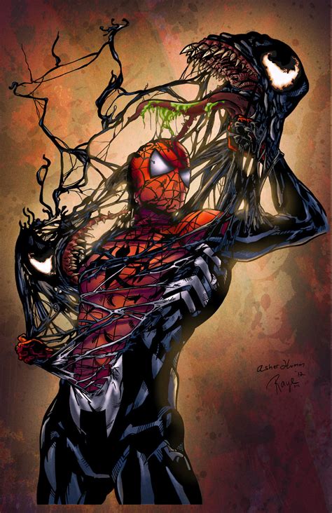 Spiderman vs. Venom - Digital Art - Fribly