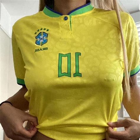 Brazil Neymar Jr football shirt Size 8-10 med Free... - Depop