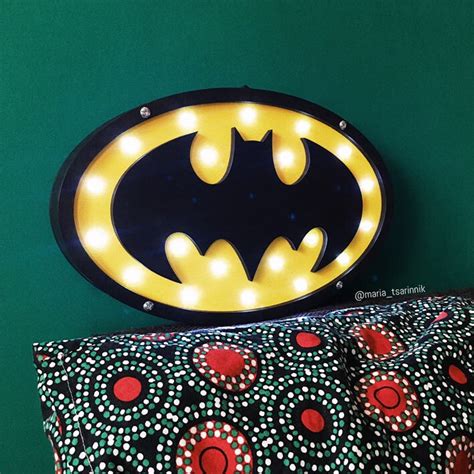 Night Light Batman wooden. Batman LED Illuminated Superhero | Etsy