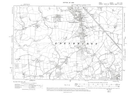 Edenbridge, old map Kent 1909: 49SW – Old Map Downloads