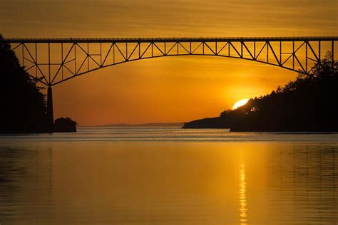 Deception Pass Sunset Bridge Photograph by Sonya Lang