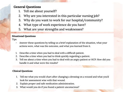 New Grad Nurse Interview Questions Nursing Interview - Etsy