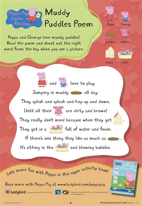 Peppa Pig Muddy Puddles Poem - Scholastic Kids' Club