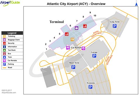 Atlantic City - Atlantic City International (ACY) Airport Terminal Map ...