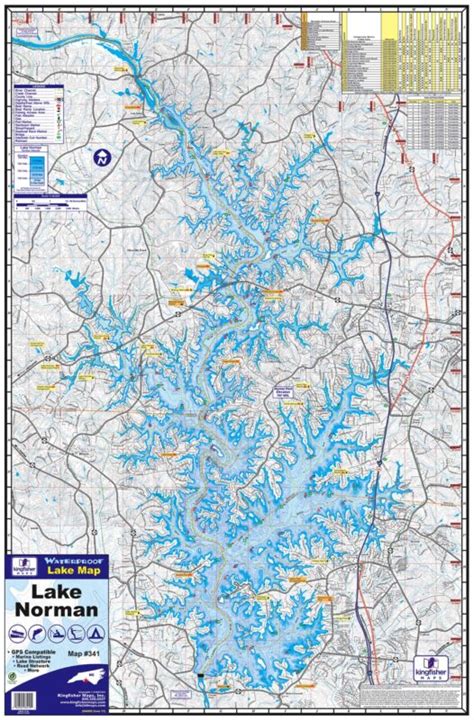 Lake Norman Waterproof Map #341 – Kingfisher Maps, Inc.