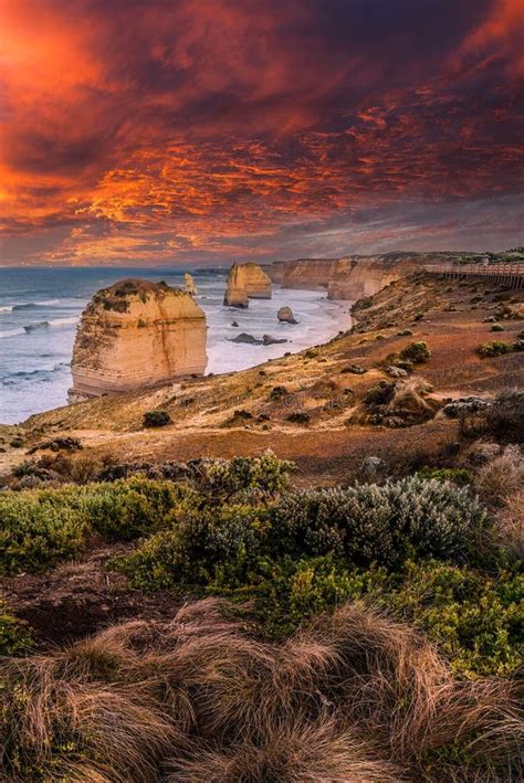 Sunset at the Twelve Apostles Along the Famous Great Ocean Road in ...