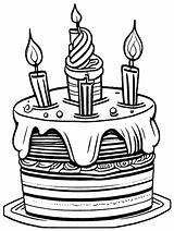 Birthday Cake Coloring Page · Creative Fabrica sketch template