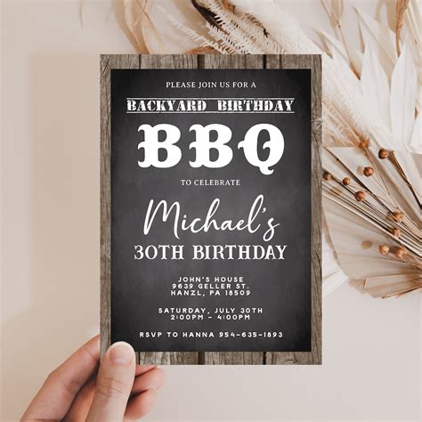 BBQ Birthday Invitation, EDITABLE Barbecue Birthday Invitation, Backyard Bbq Birthday Invite ...