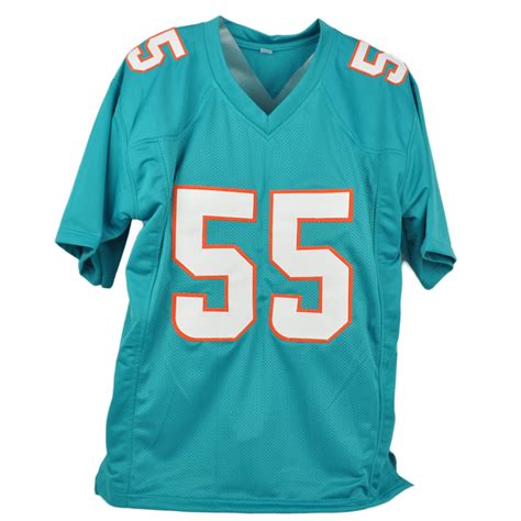 NFL Miami Dolphins Jerome Baker #55 Jersey Replica Large Signed Teal ...