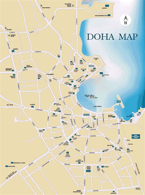 Doha, qatar map - Mappa di doha, qatar (Asia Occidentale Asia)